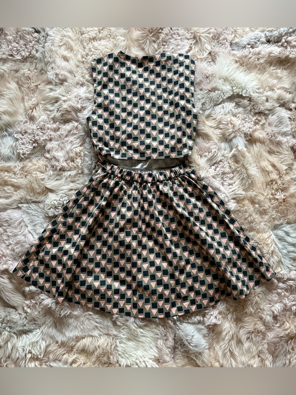 kate spade Pink and Black Geometric Fit-and-Flare Mini Dress - Picture 3 of 5